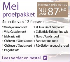 Proefpakket mei 2013 12 flessen: normaal 101,05 nu voor 87,60